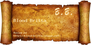 Blond Britta névjegykártya